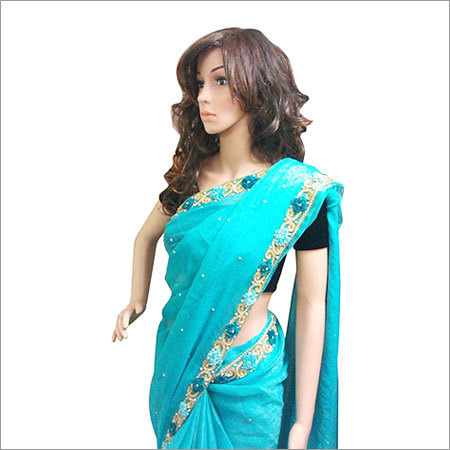 New Designer Sarees - Silk, 5.5 Meters, Teal | Floral Embroidery, Elegant Design, Comfortable Wear