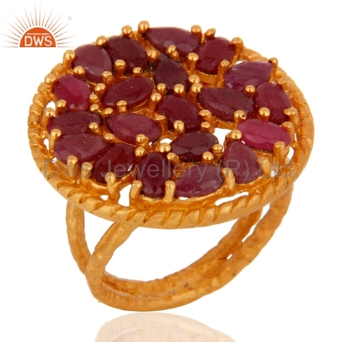 18K Gold Vermeil Sterling Silver Ruby Ring