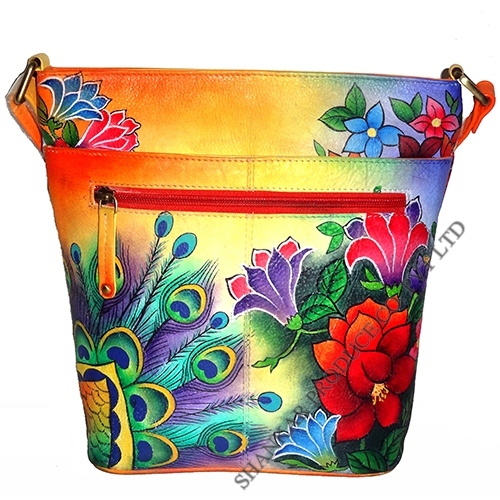 Leather Hand Painted Bucket Bag Thickness: 2-6 Millimeter (Mm)
