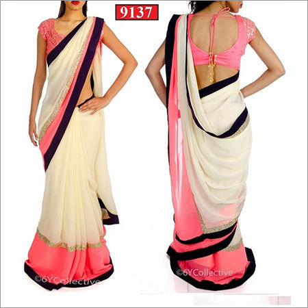 9137(White) - Georgette Fabric, Approx 1 Kg, Pink, White, Black | Short Sleeves, Plain Pattern, Washable, No Fade, All Season