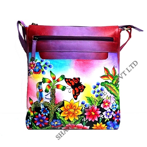 Leather Hand Painted Side Bag