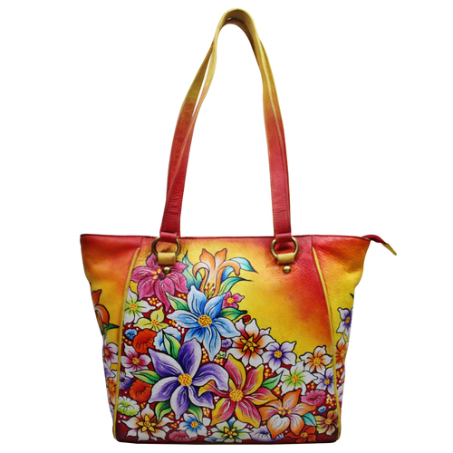 Multi Leather Hand Painted Tote