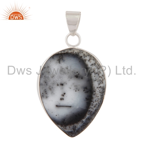 Dendrite Opal Gemstone Sterling Silver Pendant Jewelry Gender: Women