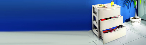 Drawer - Virgin Plastic 590x460x730 mm, White, Multiple Layers Storage Solution