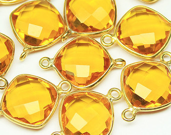 925 Sterling silver Hydro Citrin Gemstone Connector