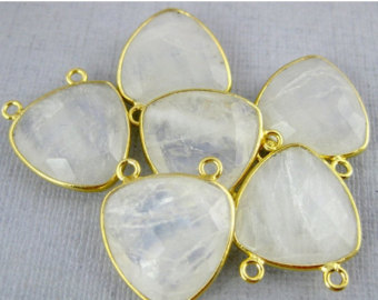 925 Sterling silver rainbow Moonstone gemstone Connector