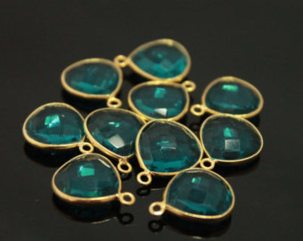 925 Sterling Silver Hydro Blue Topaz Gemstone Connector