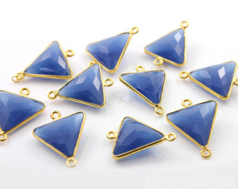 925 sterling Silver Blue Chalcedony Gemstone Connector