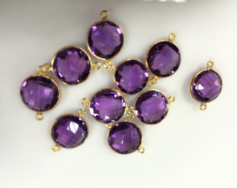925 Sterling silver Hydro amethyst Gemstone Connector