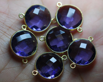 925 sterling silver Hydro Sapphire gemstone Connector