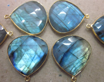 925 sterling Silver labradorite gemstone Connectors