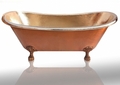 Nickel Plated Copper Bathtub - Copper Antique Finish, 72"x32"x32" | Durable, Lightweight, Elegant, Customizable, Four Legs