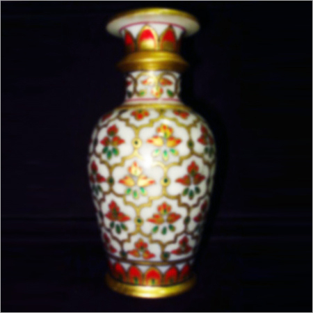 Attractive Vase In White with Carving