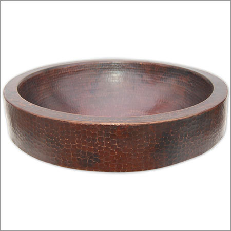 Round Copper Antique Sink