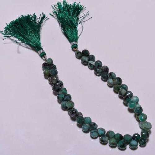 Natural Emerald faceted onion beads