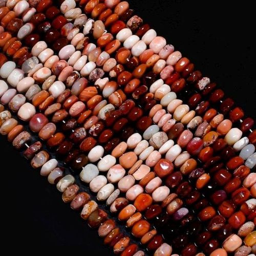 Round Brilliant Cut Maxican Opal Plain  Rondelle Beads