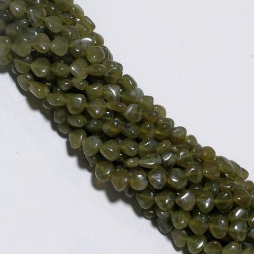 Green Vasonite Plain Heart Shape Beads 