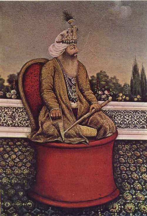 Maharaja Ranjit Singh - Watercolor On Cotton Canvas, Variable Sizes | Hand-Painted Classical Portrait