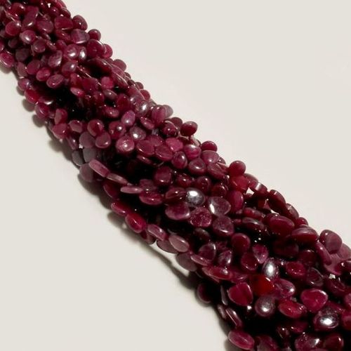 Ruby Plain  almond shape 5x7mm to6x8mm beads 