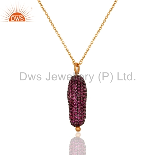 Sterling Silver Ruby Pave Pendant