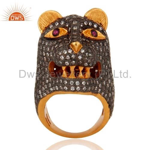 Cubic Zircon Gemstone 925 Silver Rings Gender: Women