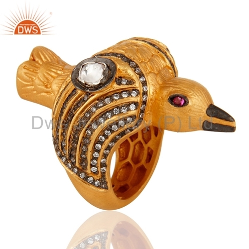 925 Silver Gold Plated Custom Rings Jewelry Size: Us 5-10