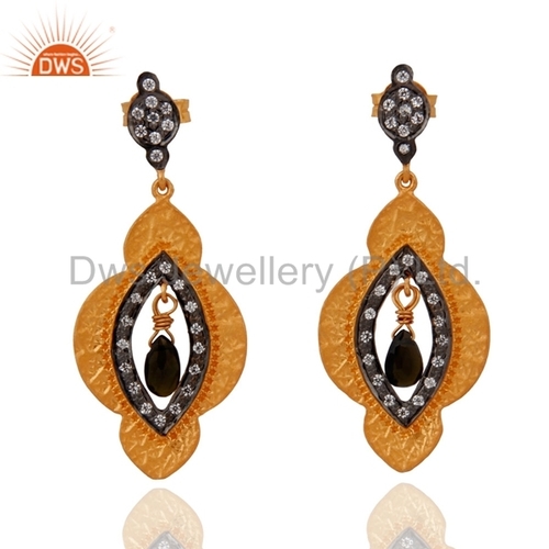 Handmade Sterling Silver Zircon Earrings