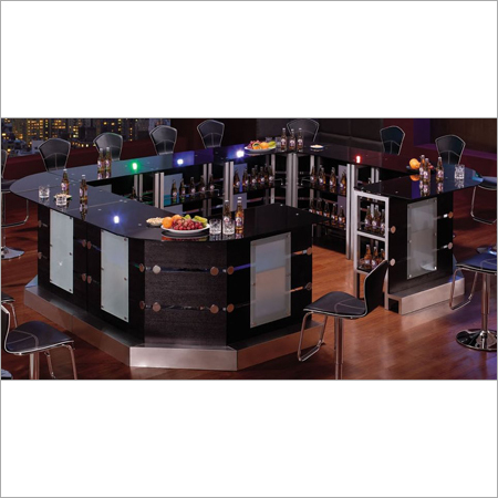Bar Table - Glass & Wood Variable Dimensions Black | Ample Storage Durable Build Easy Cleaning Elegant Design Stylish Look