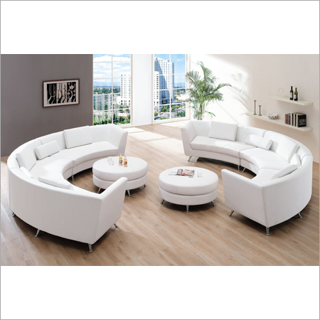 O Shape White Sofa