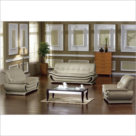 Inspiring Sofa Set With Leather Material And Nice Chic Coffee Table