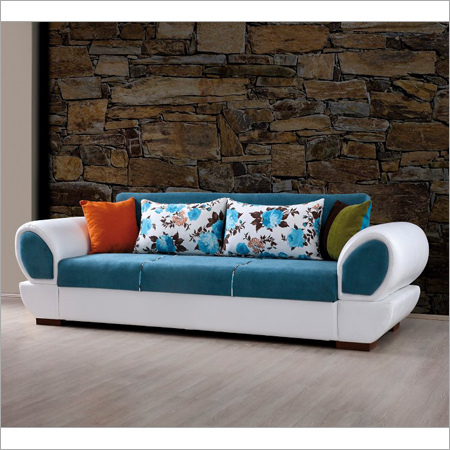 Sofa Set - Fabric & Wood, 7ft x 3ft x 2ft, Blue | Comfort, Style, Durability, Space Saving, Easy Cleaning