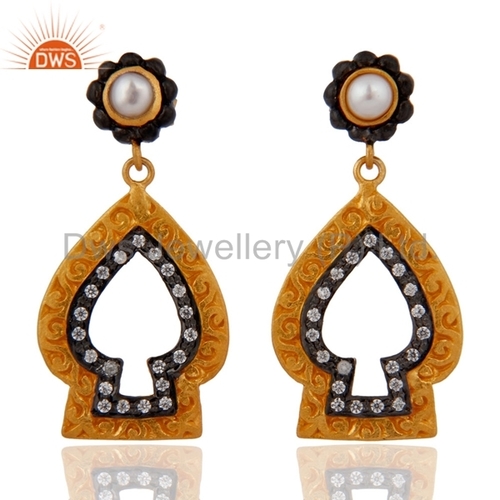 Cz Pearl Gemstone Designer Earring Jewelry Gender: Unisex