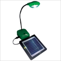 Solar Study Lamp - Plastic | 15x10x20 Cm, Green, 3w Power, 8 Hours Battery Life, Flexible Neck, Portable, Energy Efficient, Solar Powered
