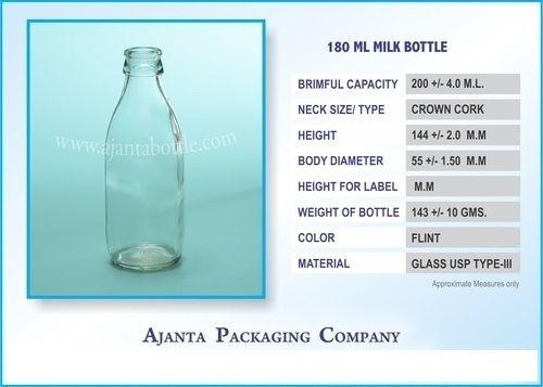 Flint Glass Milk Bottle