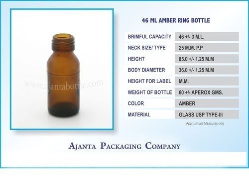 46 Ml Amber Ring Bottle