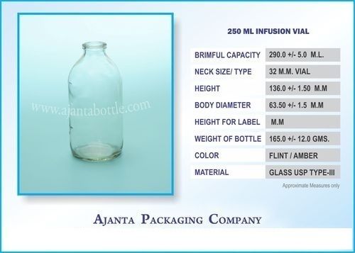 Glass 250 Ml Infusion Vial