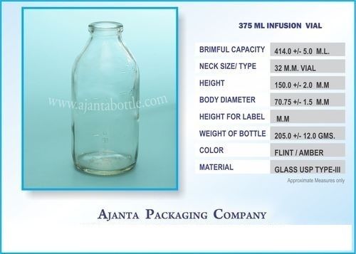 Glass 375 Ml Infusion Vial