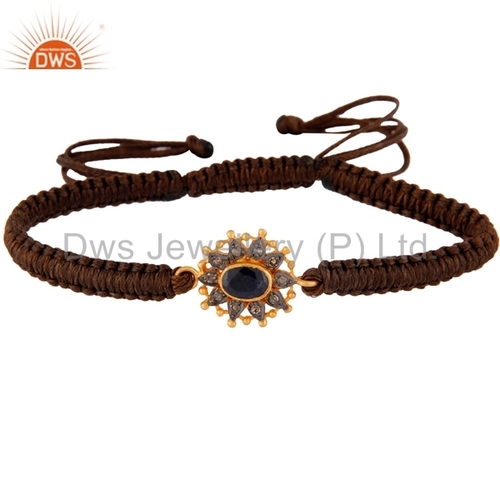 Sterling Silver Diamond Blue Sapphire Bracelet Gender: Women