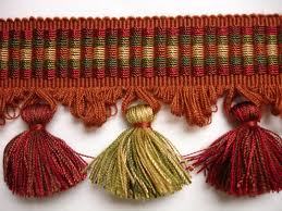 Tassel Fringe - Polyester Yarn Customizable Length Red Color | Durable Material Easy to Install Eye-Catchy Design Smooth Texture Stylish Look