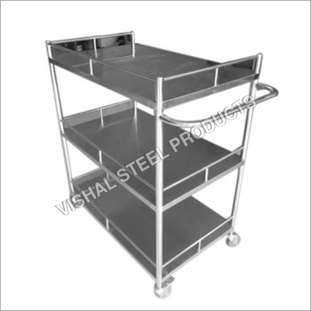 Stainless Steel Trolley - 30x36x18 Inches | Rust Proof Finish, High Load Bearing Capacity, Enhanced Mobility with Caster Wheels