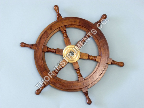 Antique Reproduction Wooden Maritime Ship Wheel
