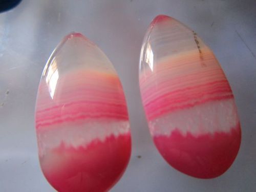 multi chalcedony pear shape cabochons