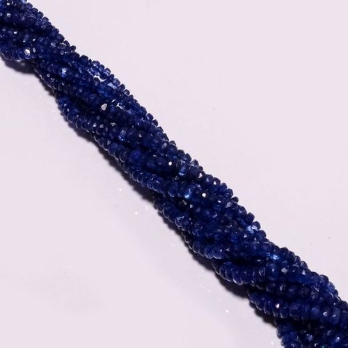 Natural Kyanite Rondelle Beads - 18 Inch, 3mm-4mm Faceted, Blue Color Natural Stones