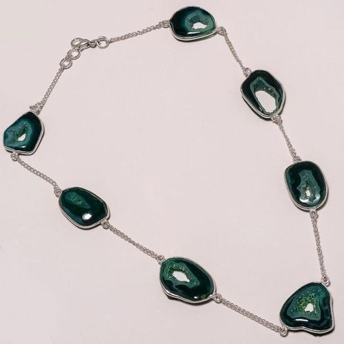 Green  Druzy connectors bracelet