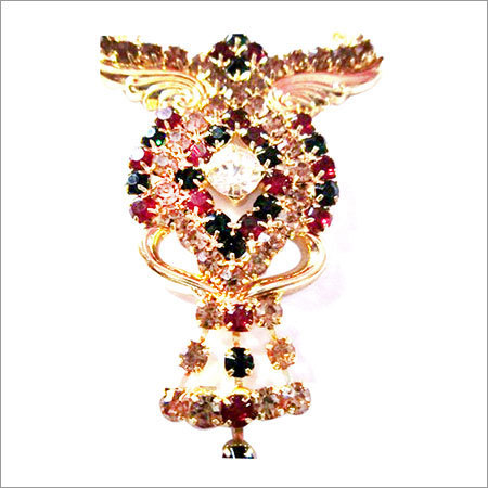 Gold Polish Gemstone Pendant - Gold Over Silver, Featuring Golden, Red and Green Stones