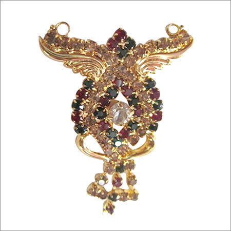 Gold Over Silver Pendant - Gemstone Accents in Green, Red, White & Golden | Elegant Design, Exquisite Polish