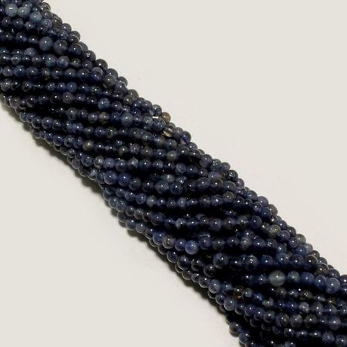 Round Brilliant Cut Natural Iolite Plain Beads