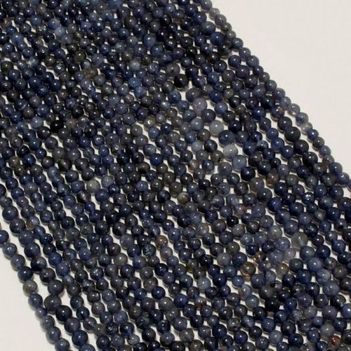 Round Brilliant Cut Natural Iolite Plain Beads