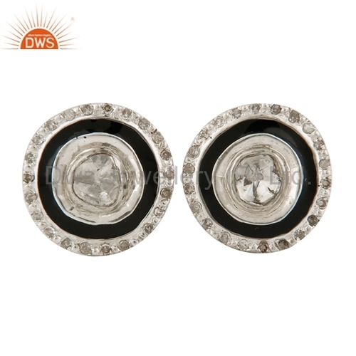 Rose Cut Diamond 18K Gold Stud Earrings Gender: Women'S