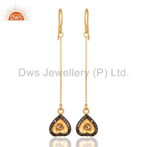 Round Brilliant Cut Pave Diamond Heart Shape Earring Jewelry
